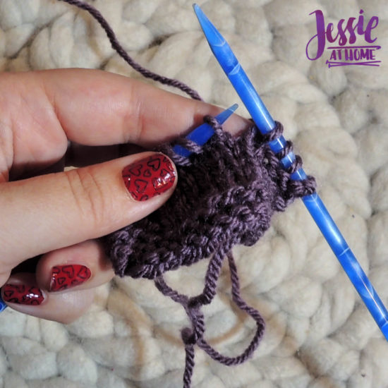 How to Yarn Over Knit Wise Stitchopedia Tutorial by Jessie At Home - hold yarn behind as if to knit