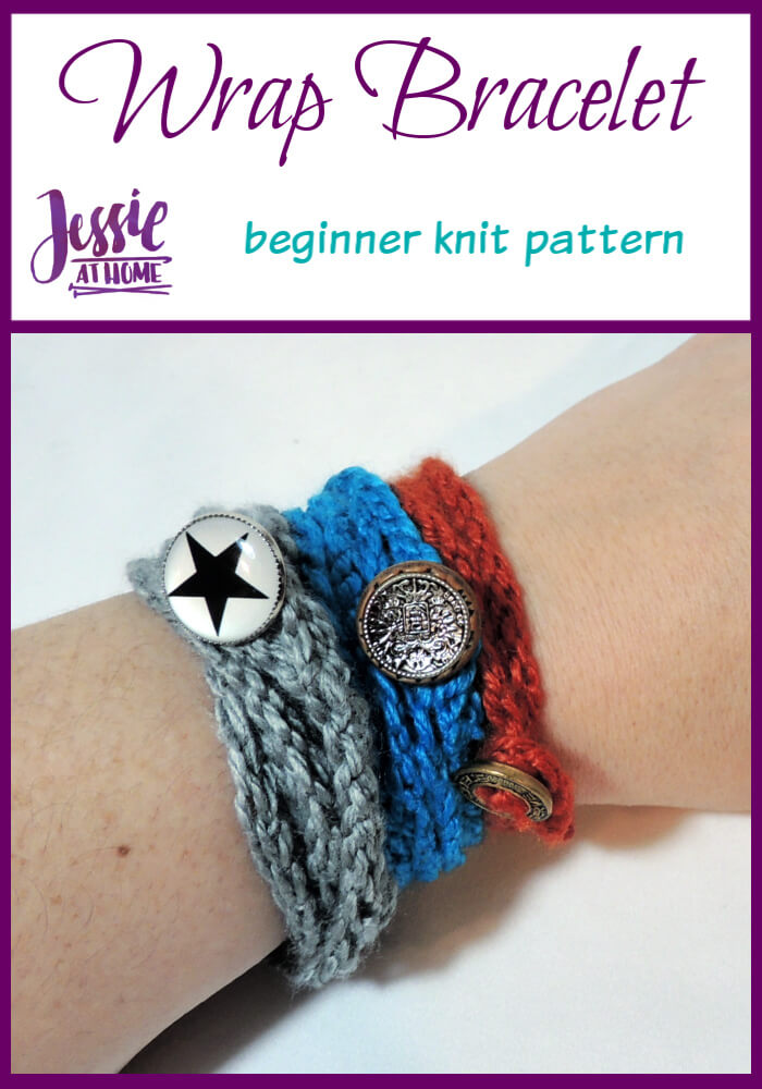 Simple Knit Wrap Bracelet - a great learn-to-knit project!