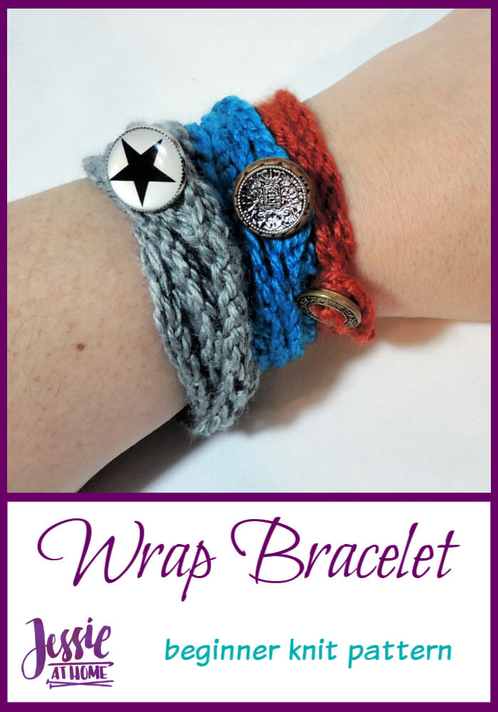 Simple Knit Wrap Bracelet - a great learn-to-knit project!