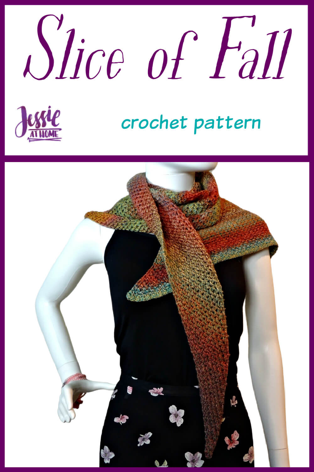 Slice of Fall Wrap - crochet pattern by Jessie At Home - Pin 1