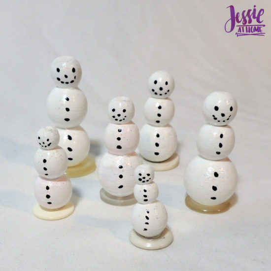 Snow Folx - Upcycled Snowmen for Christmas in July by Jessie At Home - Button Stands