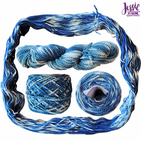 Yarn Dyeing with Indigo -Learn with Jessie At Home - Cotton Boucle Stripes Done