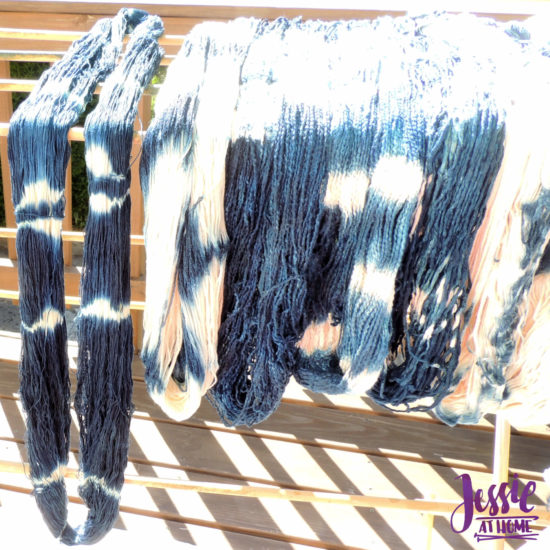 Yarn Dyeing with Indigo -Learn with Jessie At Home - Curio Plus Drying