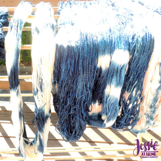 Yarn Dyeing with Indigo -Learn with Jessie At Home - Lindy Chain Drying