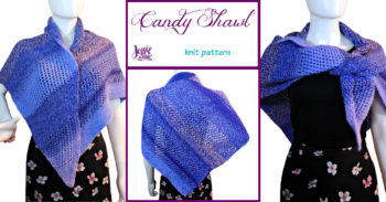 Boiled Wool Shawl, Embroidery, Candy