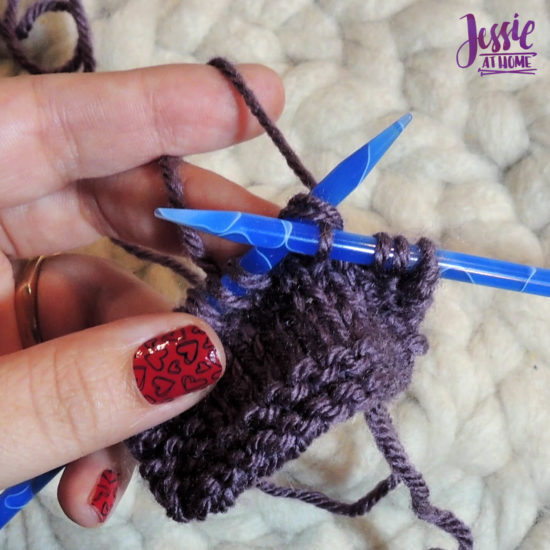 How to K2Tog - Knit Two Together Tutorial by Jessie At Home - Pull stitch through
