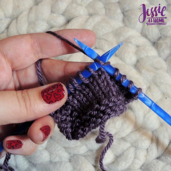 How to KFB Knit Front and Back by Jessie At Home - Insert needle through front of stitch