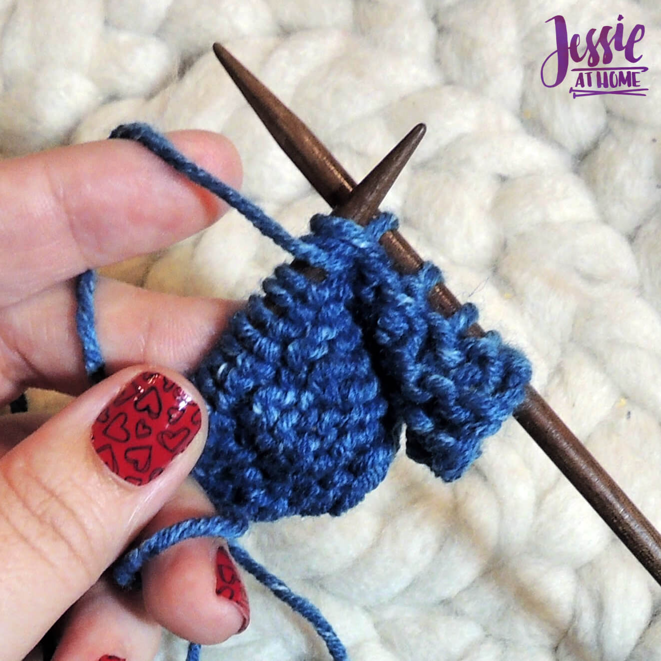 How to P2tog - Purl Two Together Tutorial - Jessie At Home