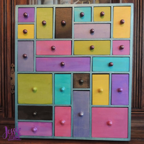 Mini Apothecary Chest - craft tutorial by Jessie At Home - Half Knobs Painted