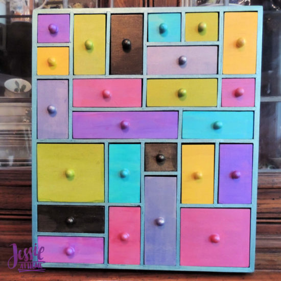 Mini Apothecary Chest - craft tutorial by Jessie At Home - Paint Drawers