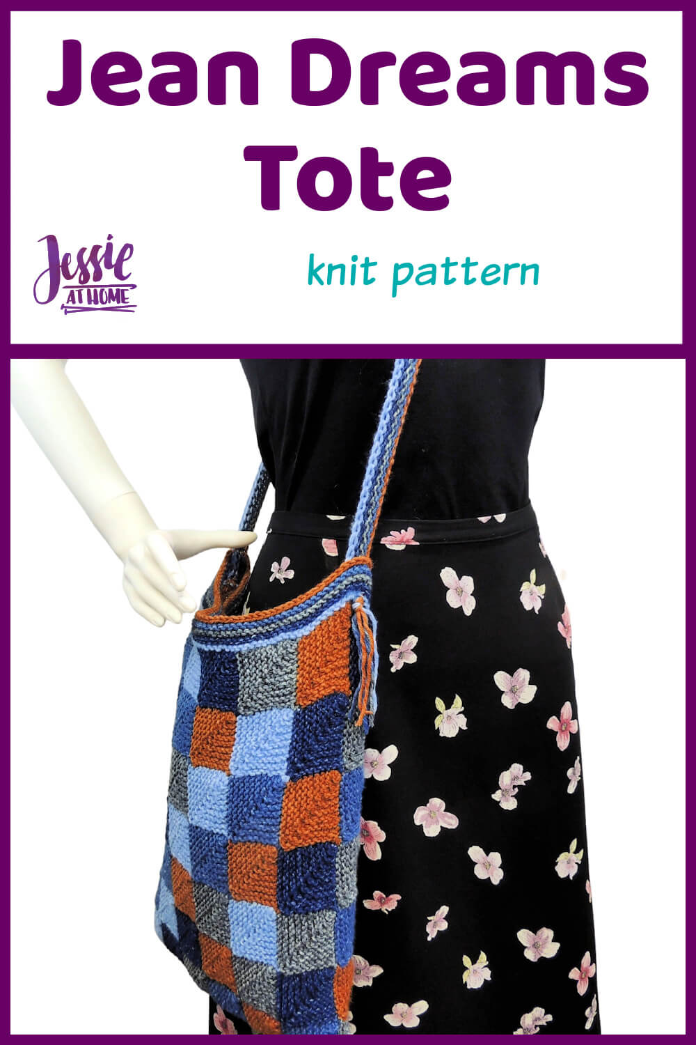 Denim Knit Pattern - Jean Dreams Tote - carry what you need in style!