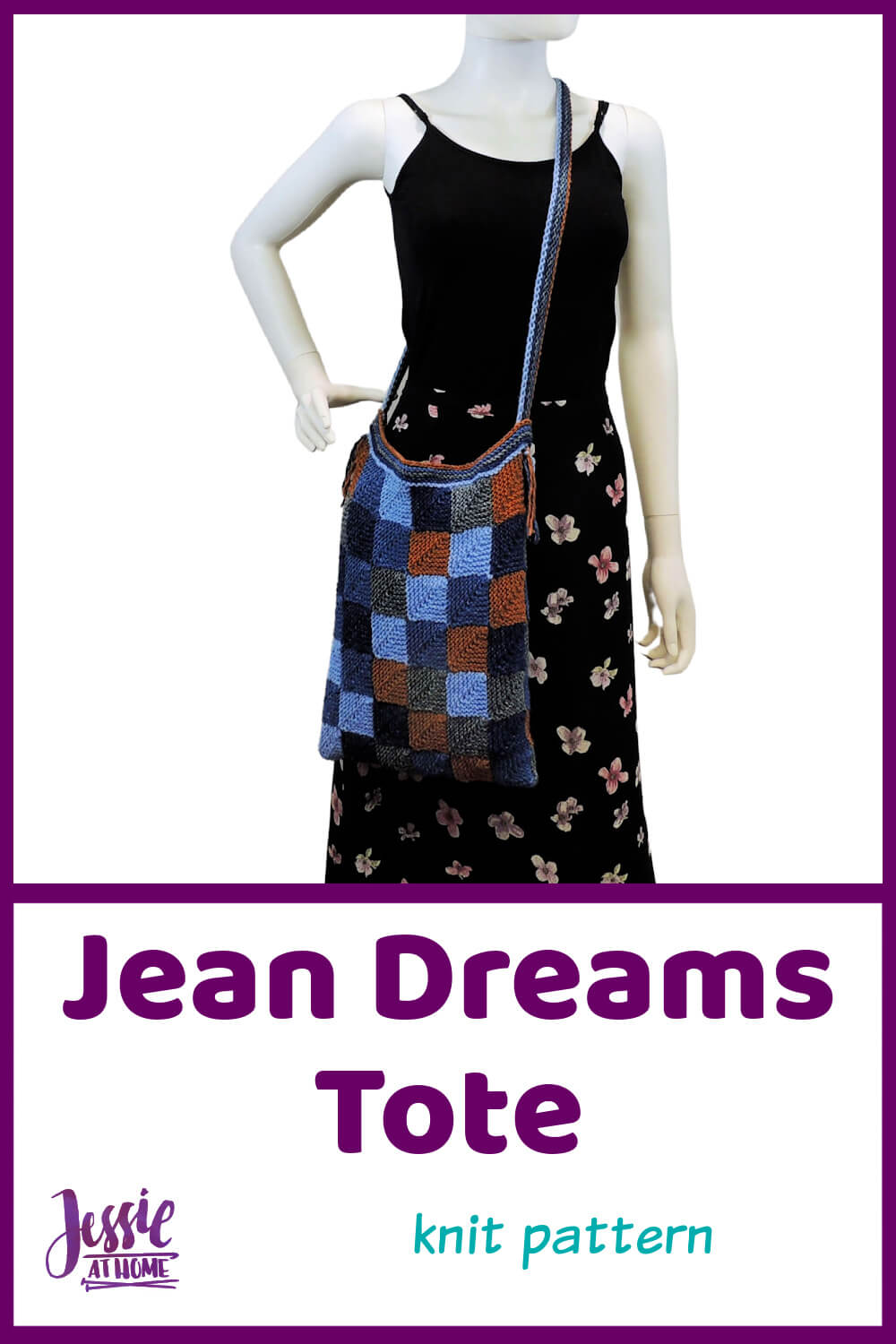 Denim Knit Pattern - Jean Dreams Tote - carry what you need in style!