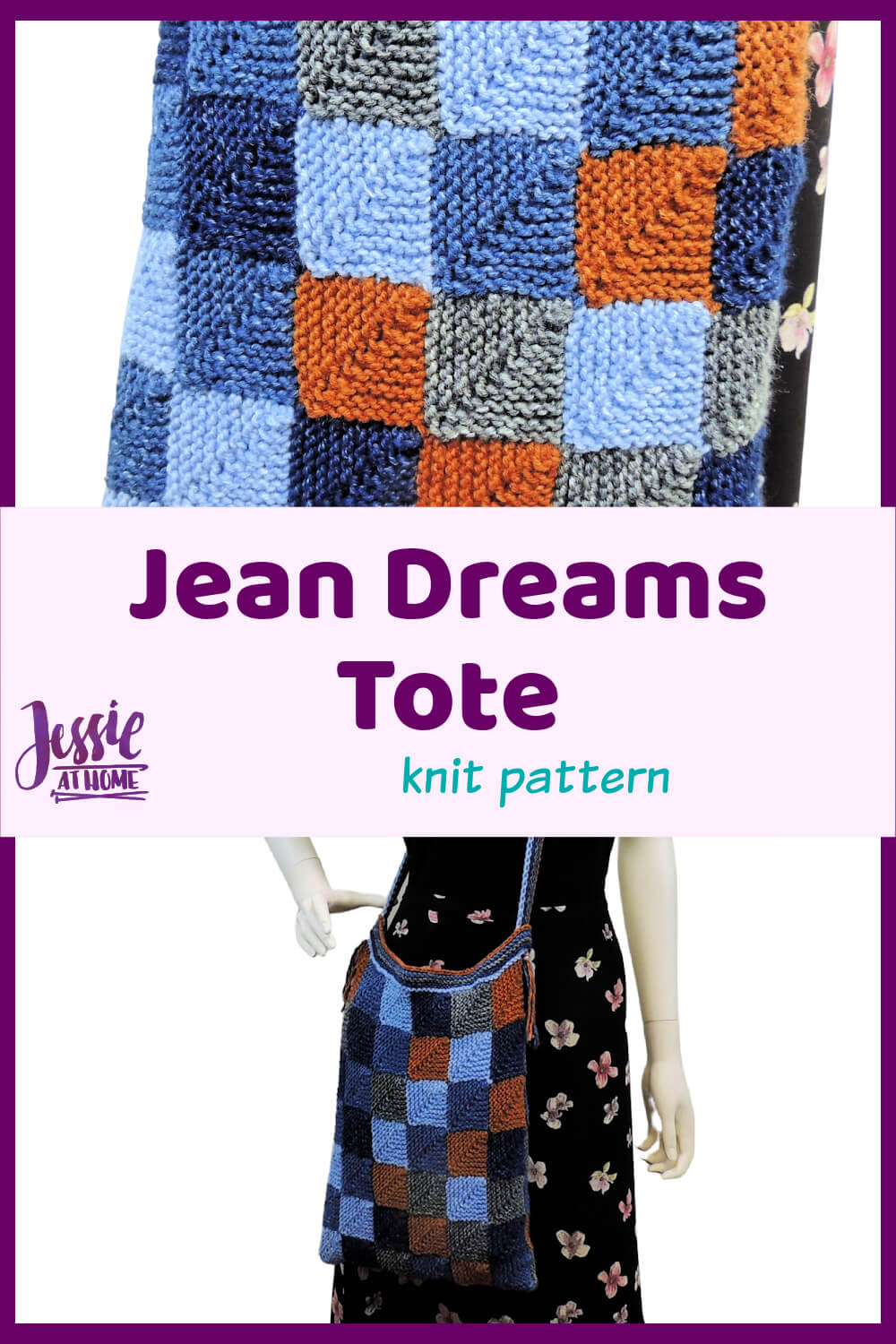 Denim Knit Pattern - Jean Dreams Tote - carry what you need in style!