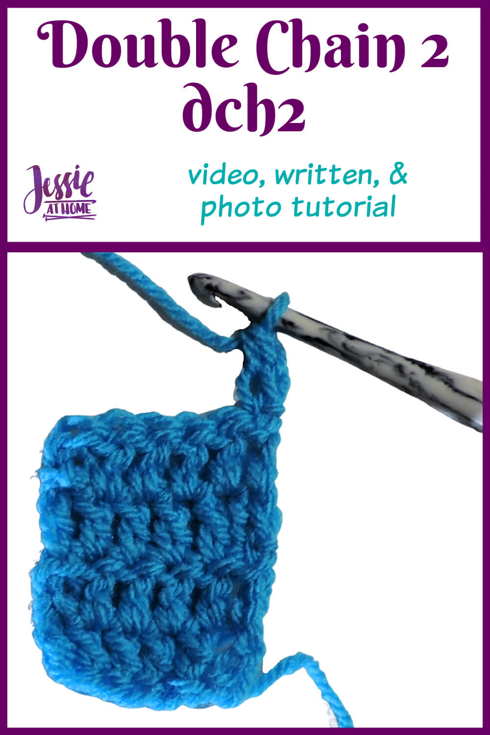 DCH2 Double Chain Two Stitchopedia - Video, Photo, & Written Tutorial