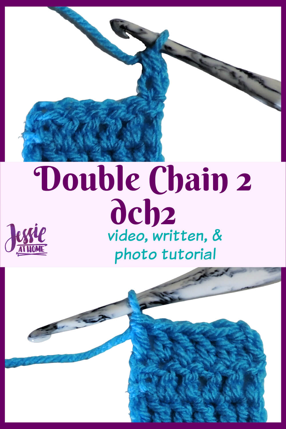 DCH2 Double Chain Two Stitchopedia - Video, Photo, & Written Tutorial