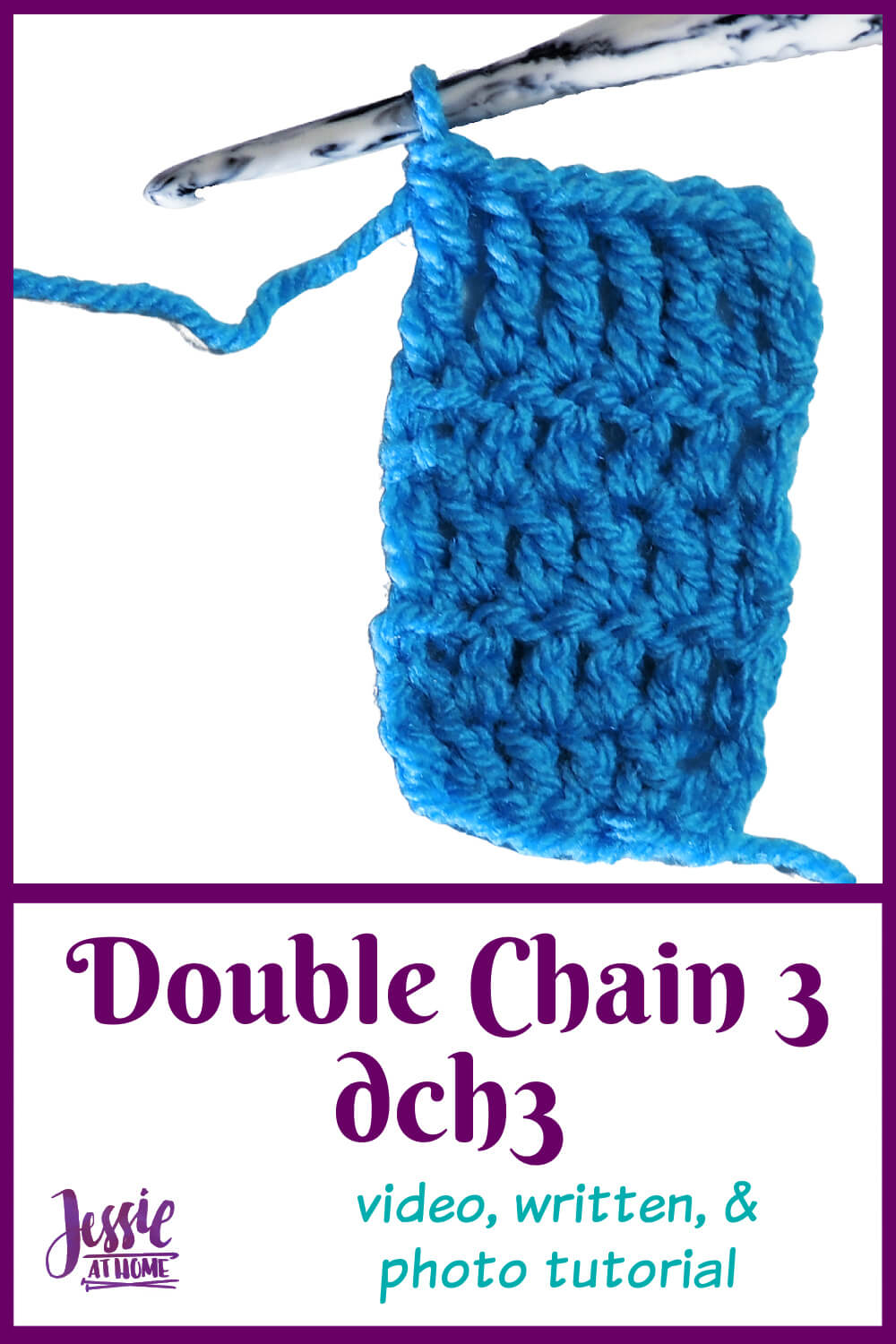 DCH3 Double Chain Three Stitchopedia - Video, Photo, & Written Tutorial
