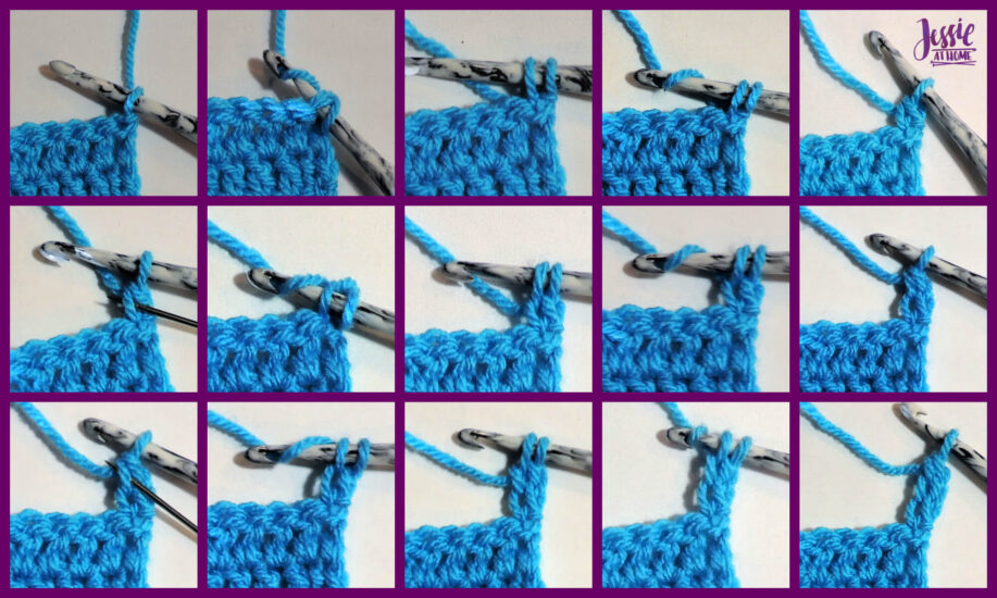 DCH3 - Double Chain Three video, photo, and written Stitchopedia tutorial by Jessie At Home - Step by Step Images