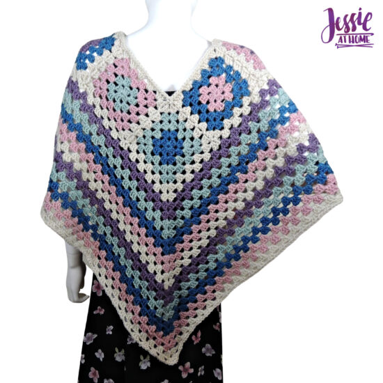 Granny Border Poncho - crochet pattern by Jessie At Home - 1