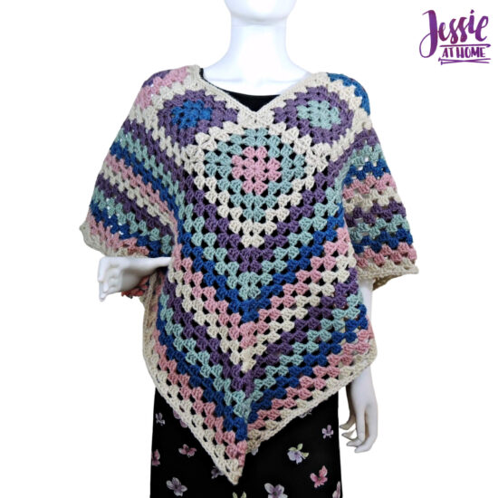 Granny Border Poncho - crochet pattern by Jessie At Home - 2