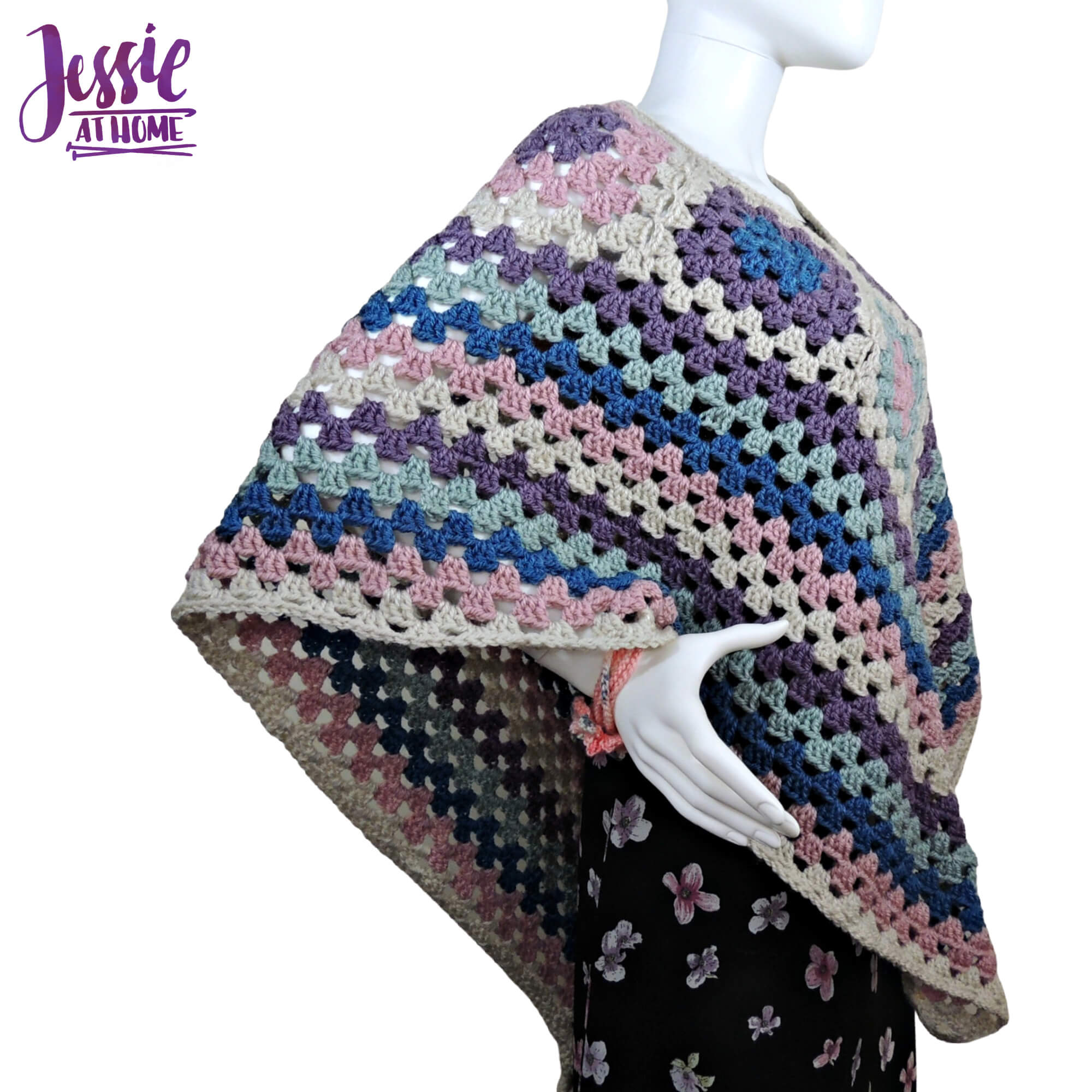 Granny Border Poncho because Granny Squares are in! Jessie At Home