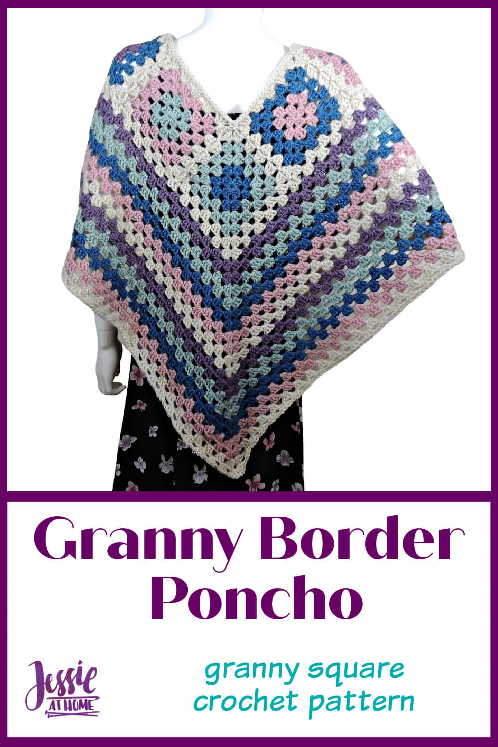 Granny Border Poncho - because Granny Squares are in!