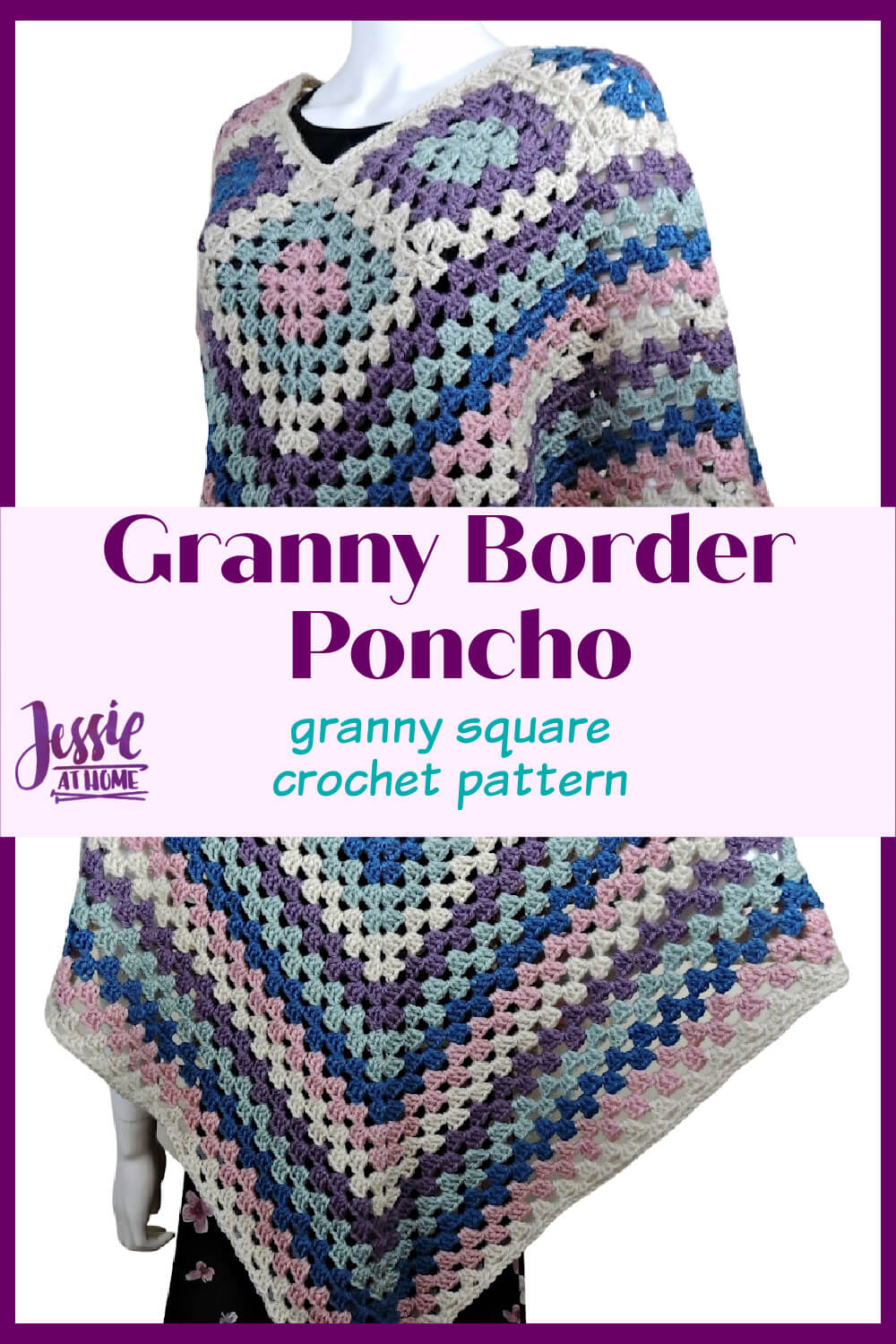 Granny Border Poncho - because Granny Squares are in!