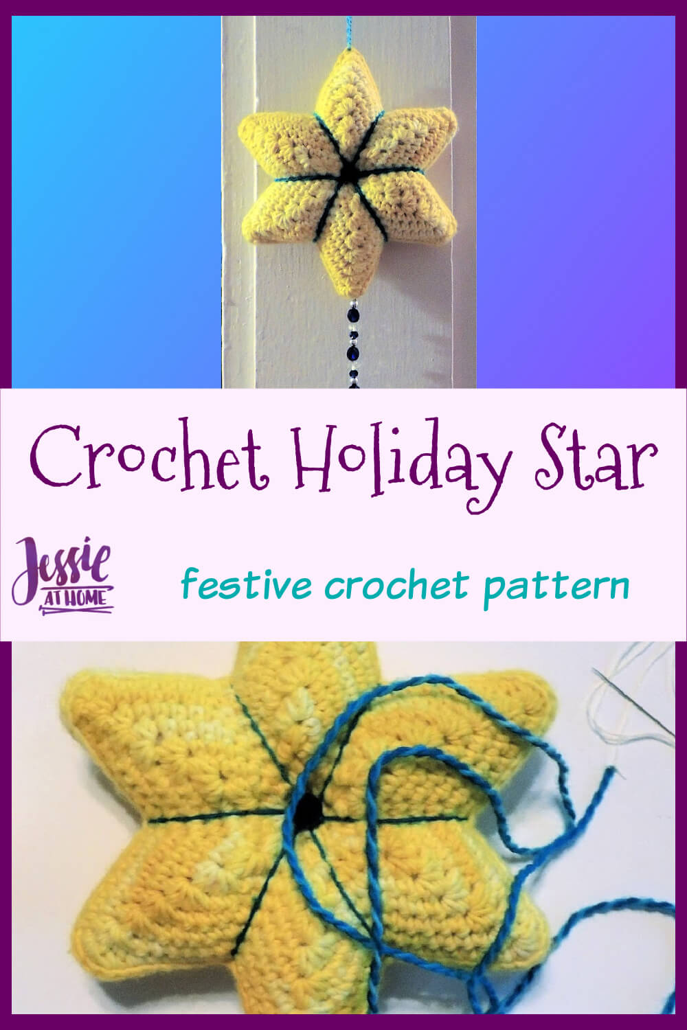 Crochet Holiday Star - Doorknob hanger or just festive décor!
