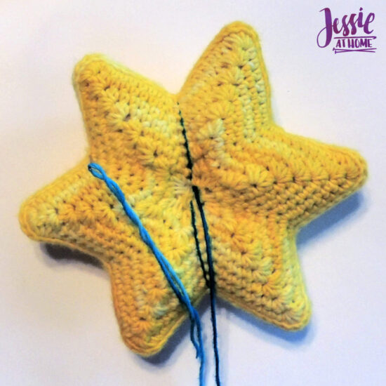 Crochet Holiday Star crochet pattern by Jessie At Home - Sew yarn or floss through valley