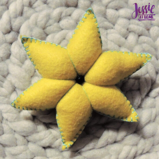 Felt Holiday Star - Felt Craft Tutorial by Jessie At Home - Add Beads to Centers