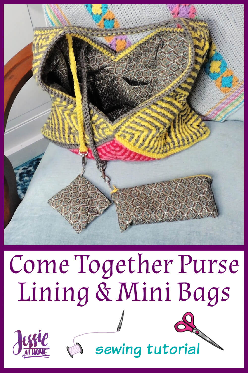 Come Together Purse Lining Sewing Tutorial - with 2 mini bags!