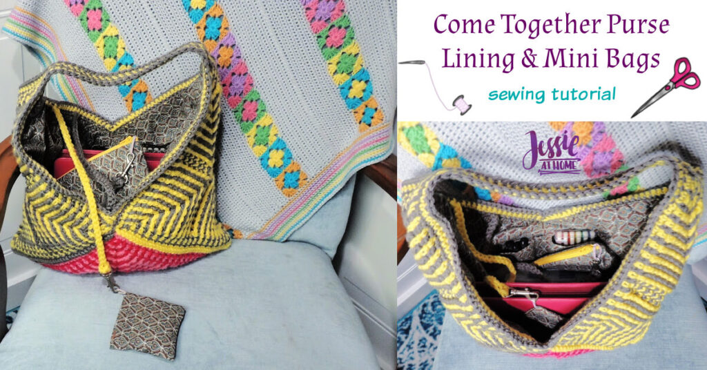 Come Together Purse Lining & Mini Bags sewing tutorial by Jessie At Home - Social