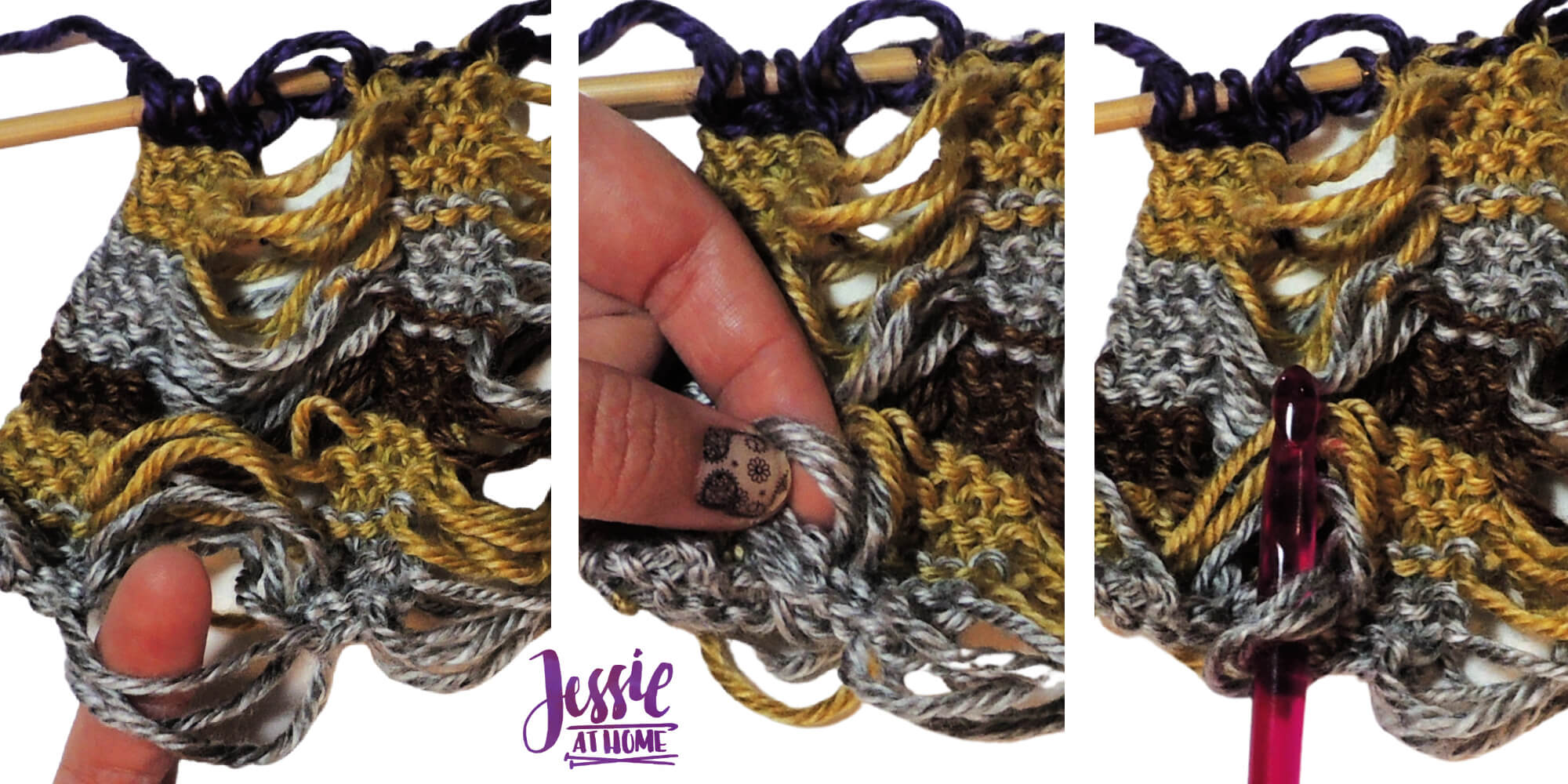 Knit Jacob's Ladder written, photo & video tutorial Jessie At Home