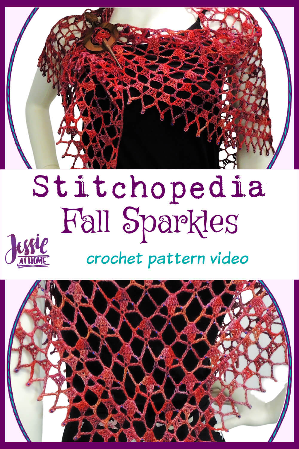 Fall Sparkles Video - beaded crochet shawl pattern tutorial