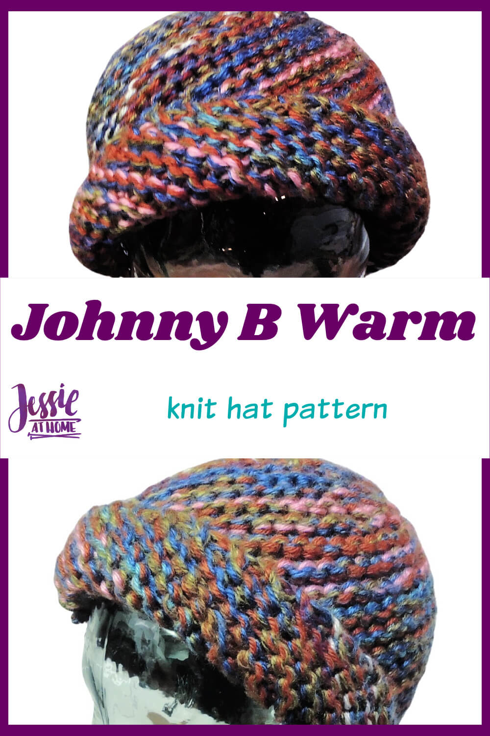 Johnny B Warm Hat - diagonal knit pattern