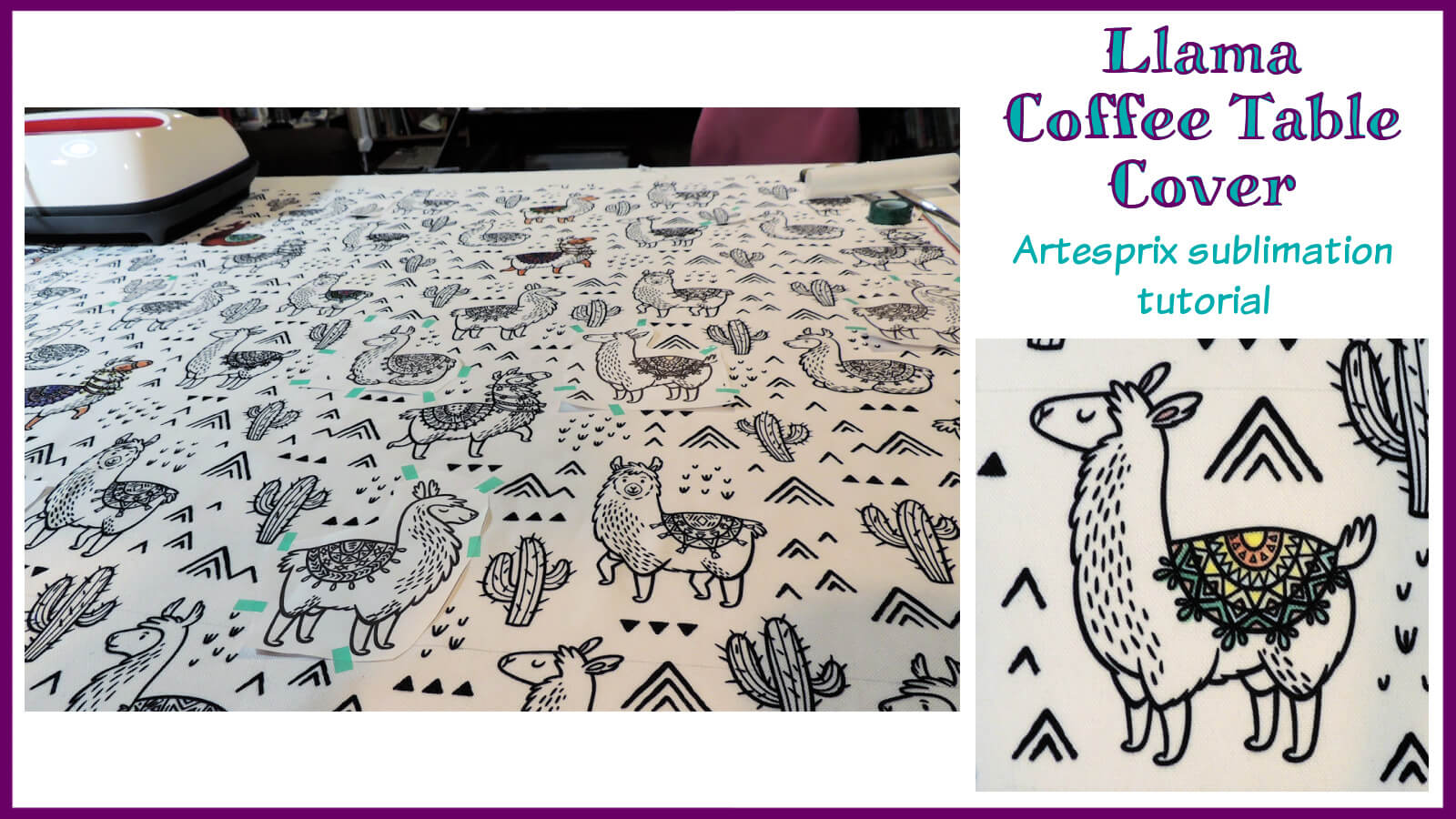 Llama Coffee Table Cover Artesprix Sublimation Tutorial - Social