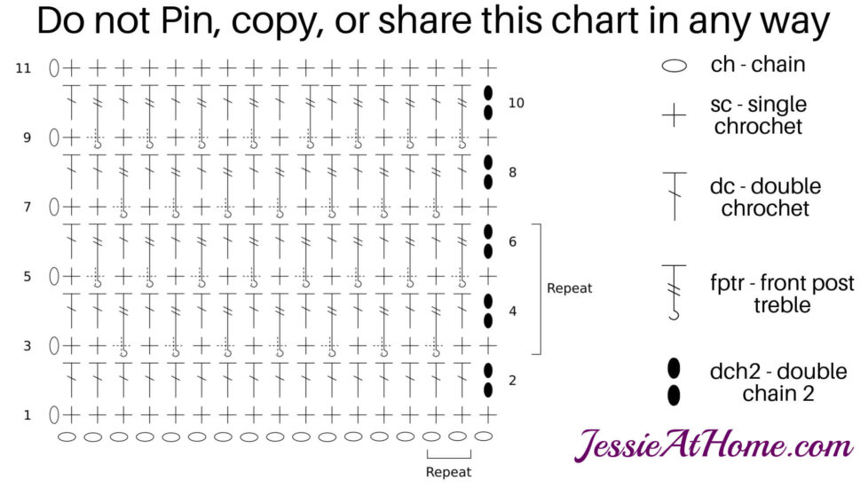 Alpine Stitch Stitchopedia Crochet Tutorial - Chart