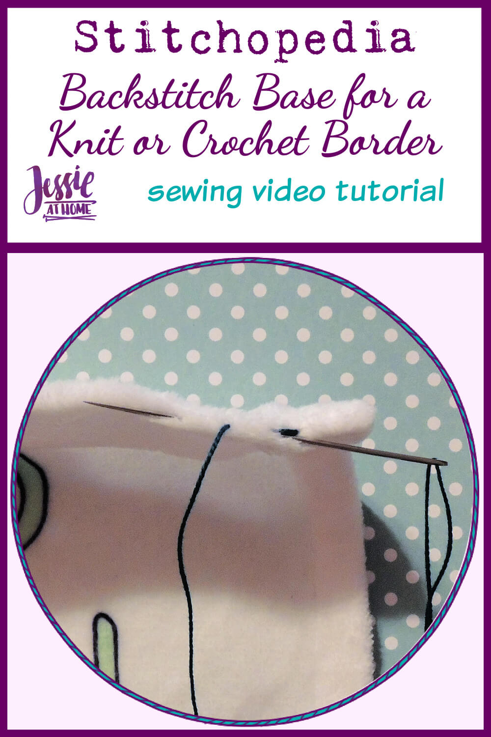 Backstitch Base for a Knit or Crochet Border on Fabric