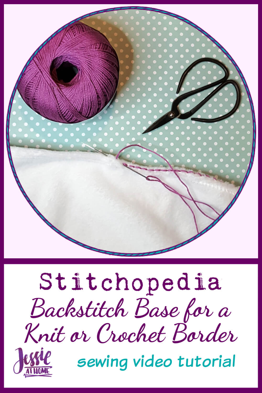 Backstitch Base for a Knit or Crochet Border on Fabric