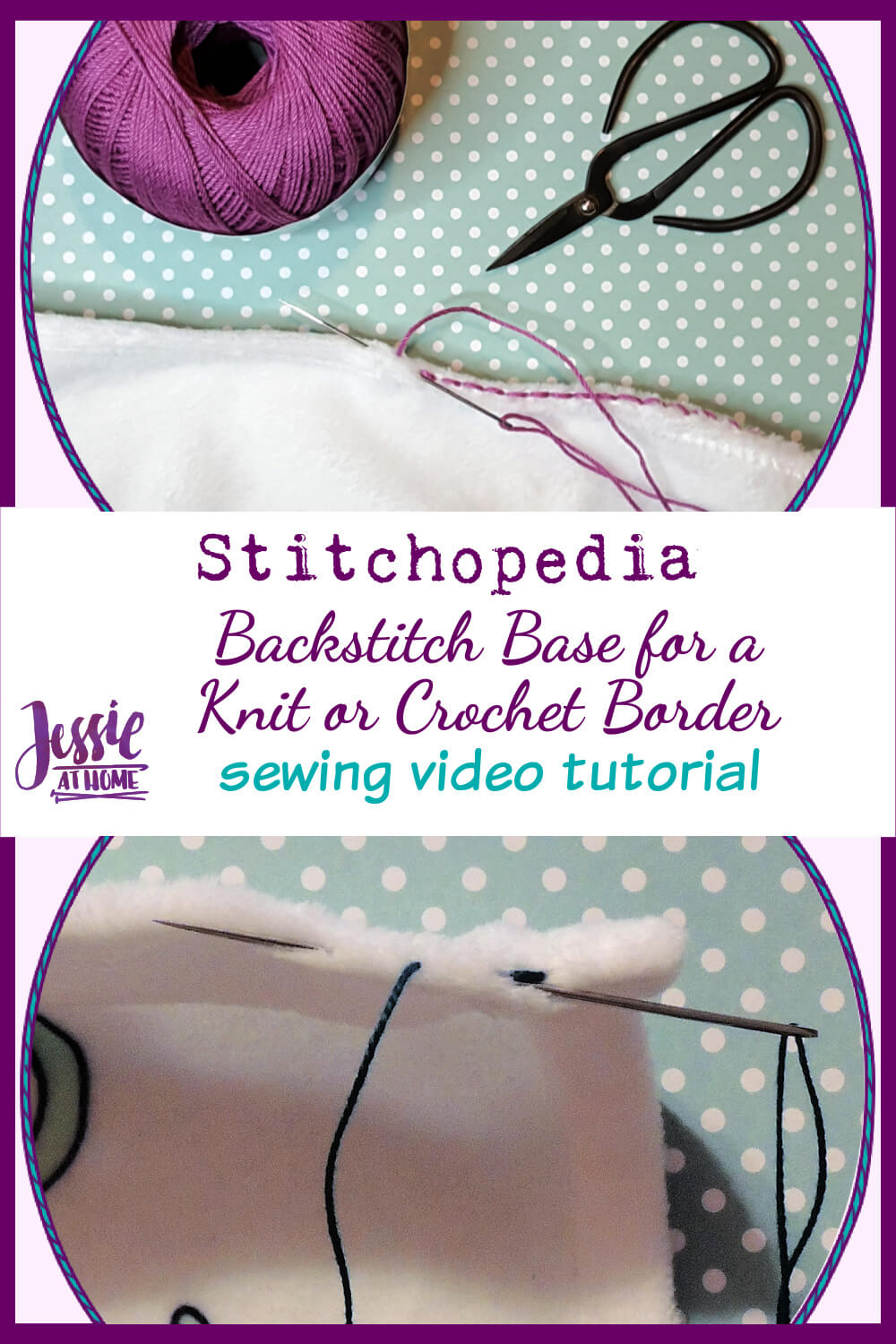 Backstitch Base for a Knit or Crochet Border on Fabric