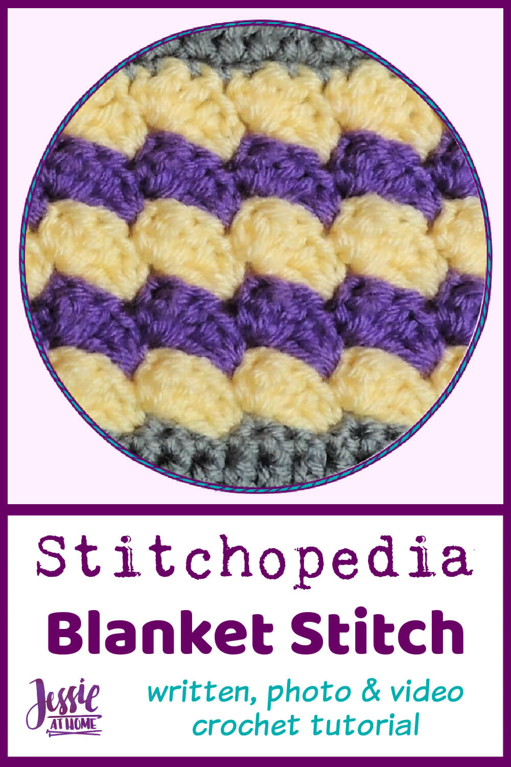 Blanket Stitch - written, photo, and video crochet tutorial