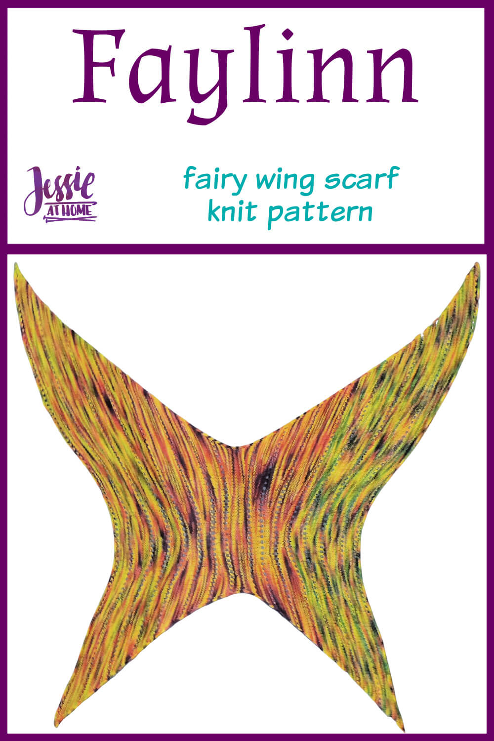 Faylinn - Fairy Wing Scarf Knit Pattern by Jessie At Home - Pin 1