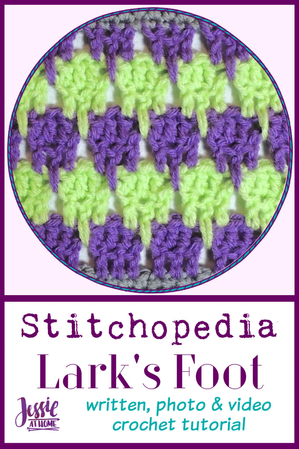 Lark\'s Foot or Icicle Stitch - written, photo, and video crochet tutorial