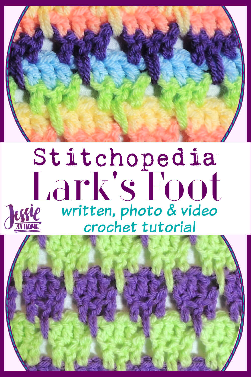 Lark\'s Foot or Icicle Stitch - written, photo, and video crochet tutorial