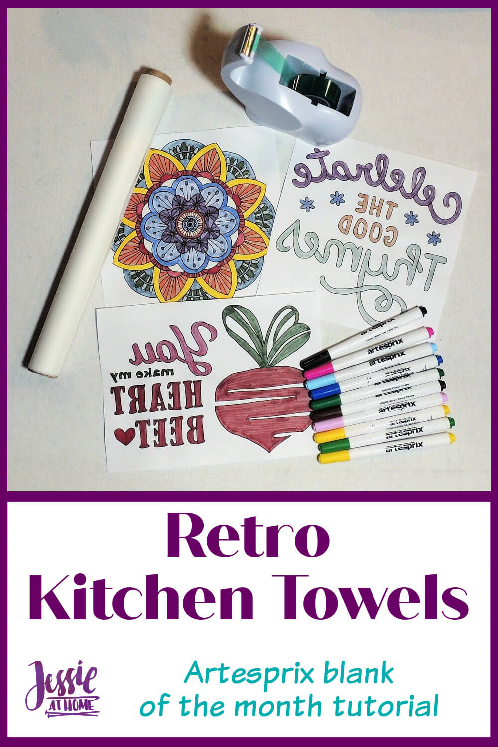 Retro Kitchen Towels - Artesprix Tutorial