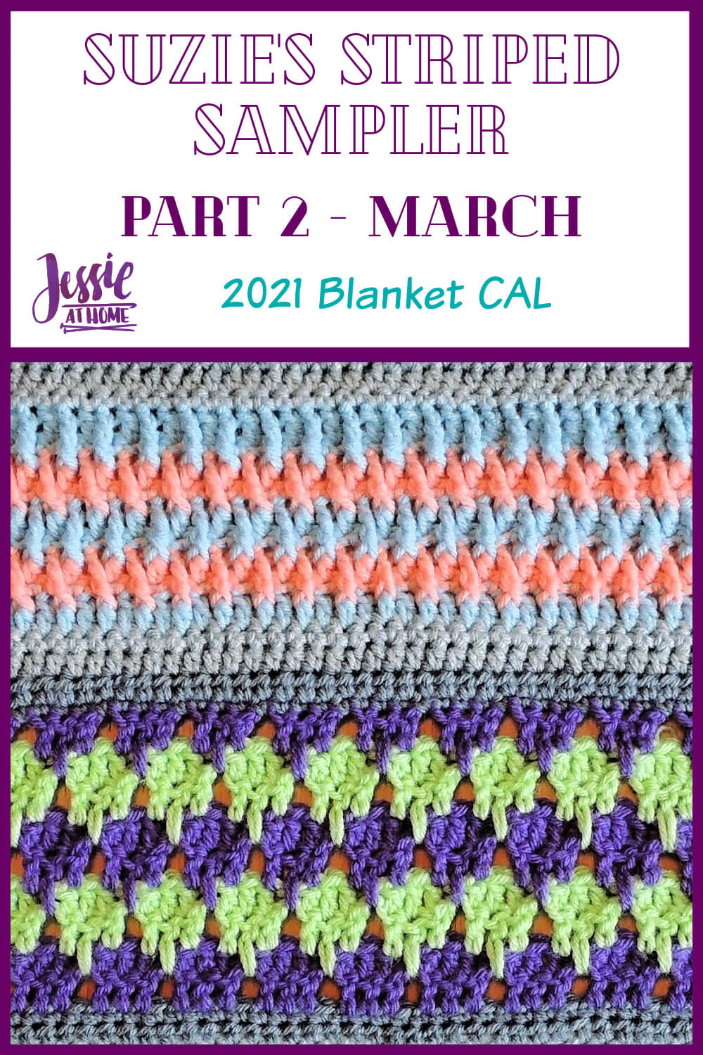 Suzie’s Striped Sampler Part 2: Larks Foot & Alpine Stitch