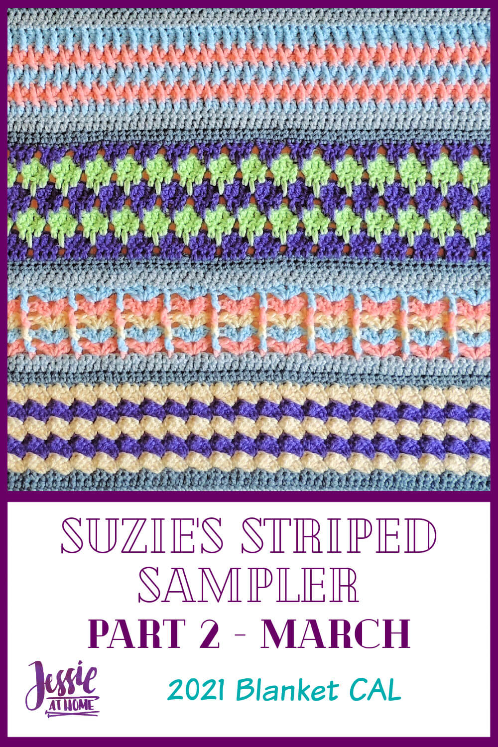 Suzie’s Striped Sampler Part 2: Larks Foot & Alpine Stitch
