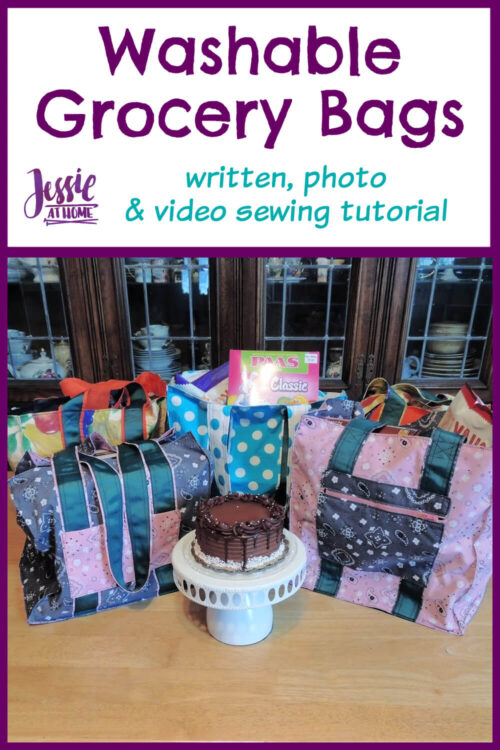Washable Grocery Bags - written, photo & video tutorial by Jessie At Home - Pin 1