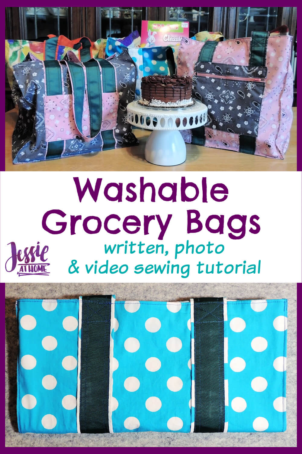 Washable Grocery Bags Sewing Tutorial - Shop with Style