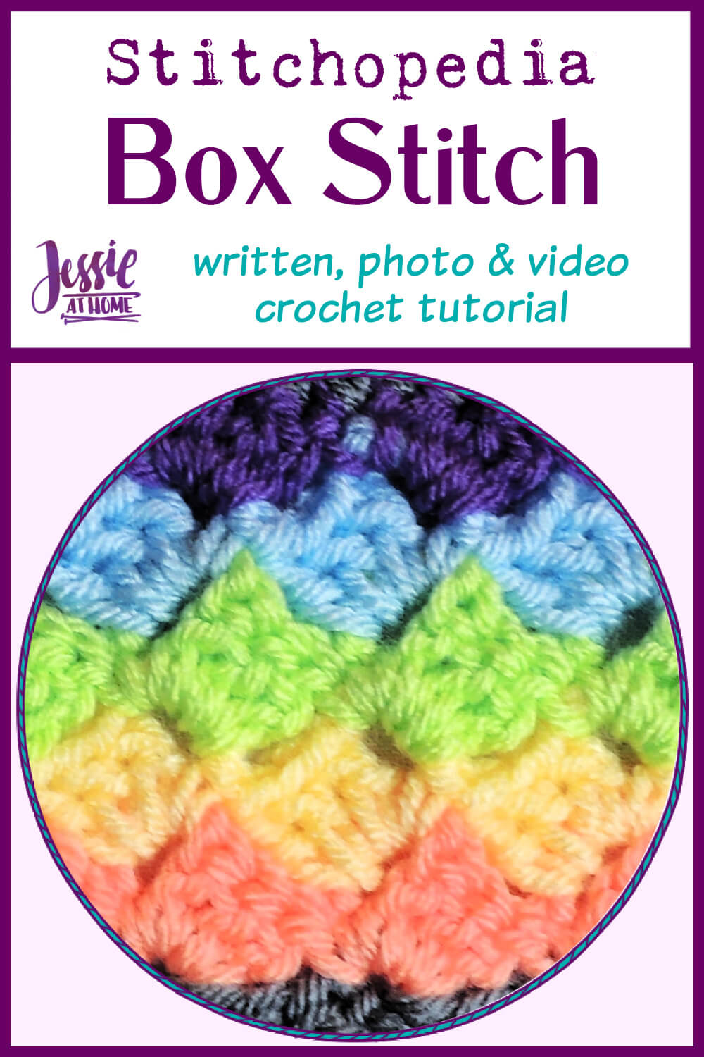 Box Stitch – written, photo, and video crochet tutorial