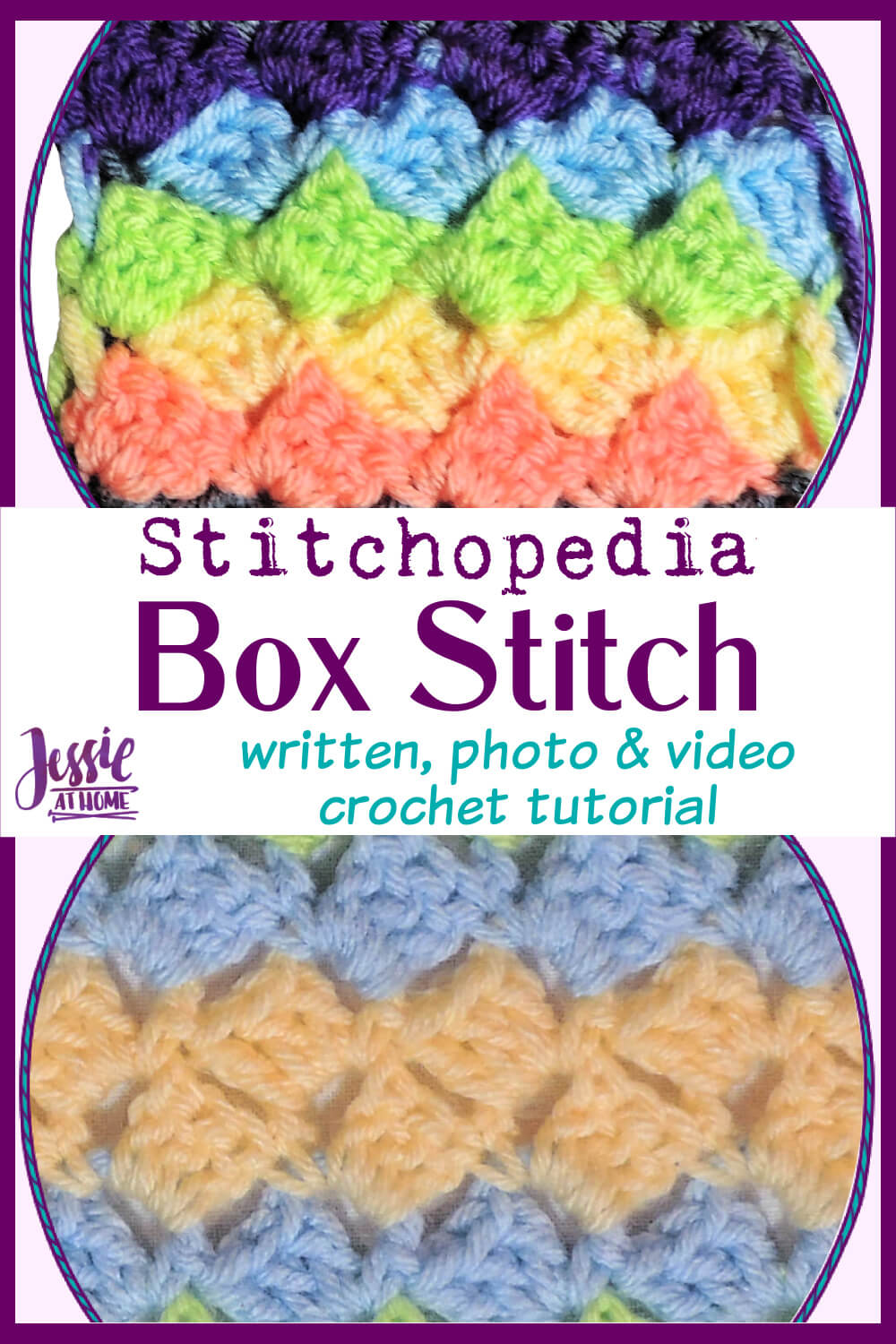 Box Stitch – written, photo, and video crochet tutorial